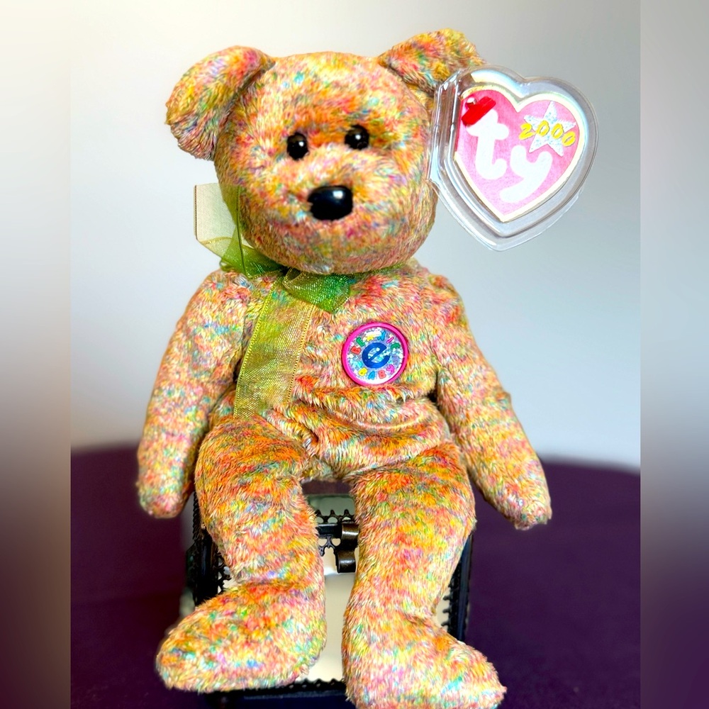 ty BEANIE BABY SPECKLES the E-BEAR BEANIES BEANIE MWMT